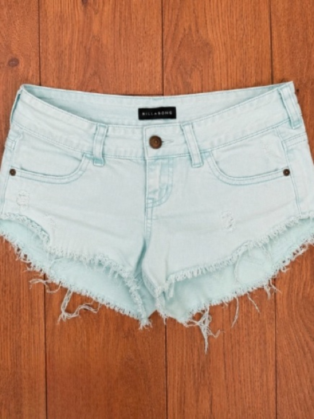 Billabong Mint Distressed Cutoff Denim Shorts Size 3